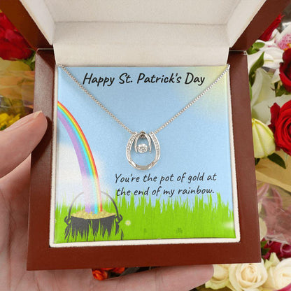 Happy St. Patrick's Day Gift - Pot of Gold - Lucky in Love Necklace - Mallard Moon Gift Shop