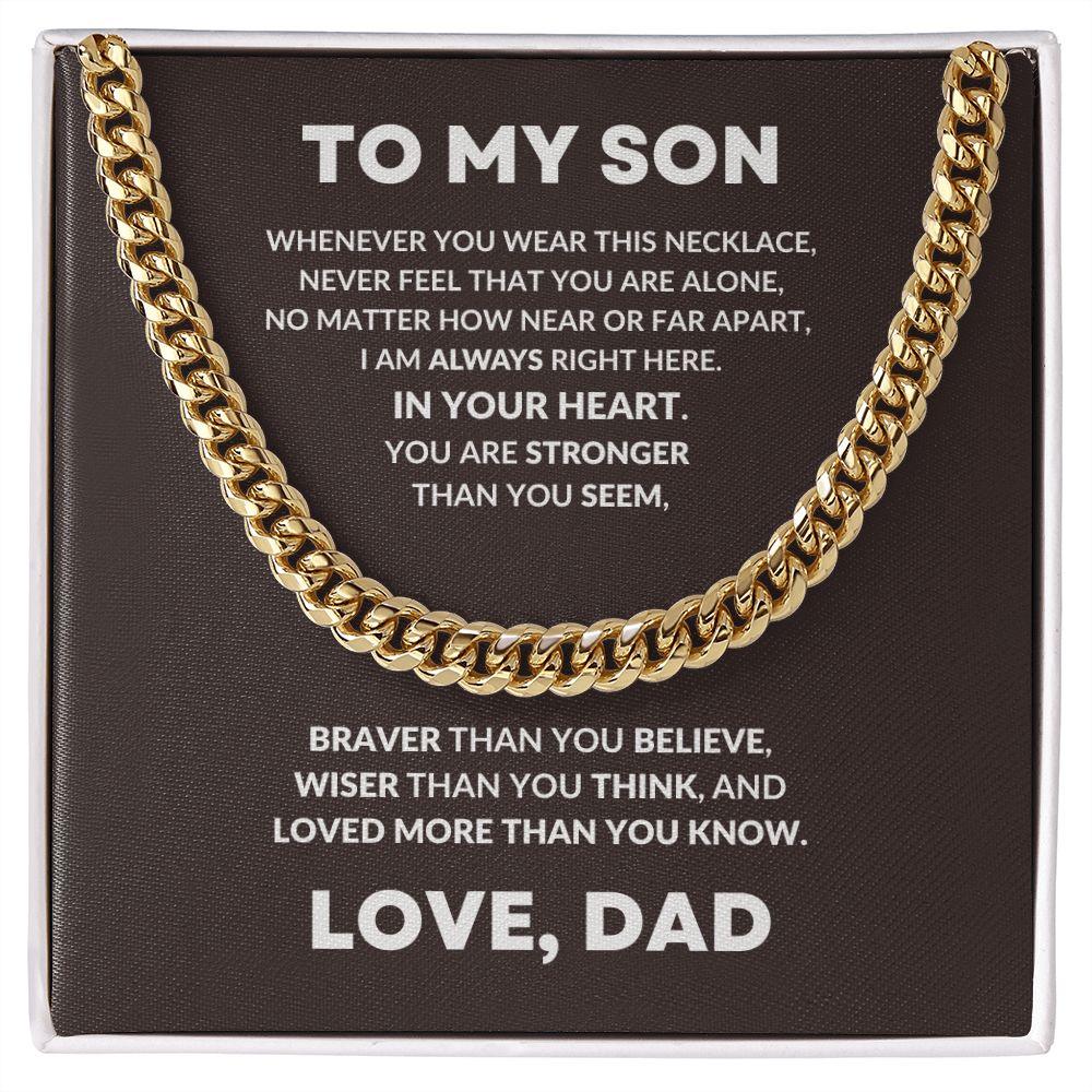 Gift For Son From Dad Cuban Chain Link Necklace - Mallard Moon Gift Shop