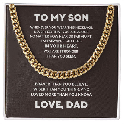 Gift For Son From Dad Cuban Chain Link Necklace - Mallard Moon Gift Shop