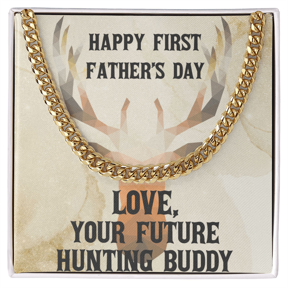 First Father's Day Gift From Future Hunting Buddy Cuban Link Chain Necklace - Mallard Moon Gift Shop