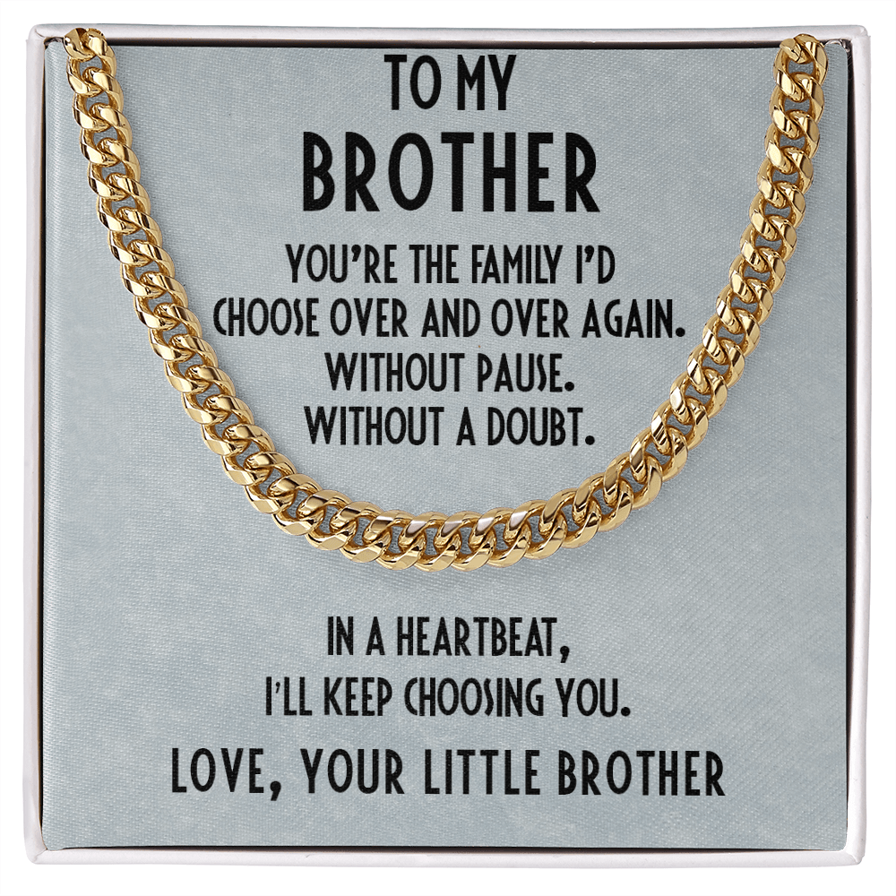 Gift for Brother Adjustable Cuban Link Chain Necklace - Mallard Moon Gift Shop