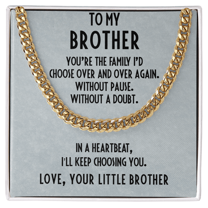Gift for Brother Adjustable Cuban Link Chain Necklace - Mallard Moon Gift Shop