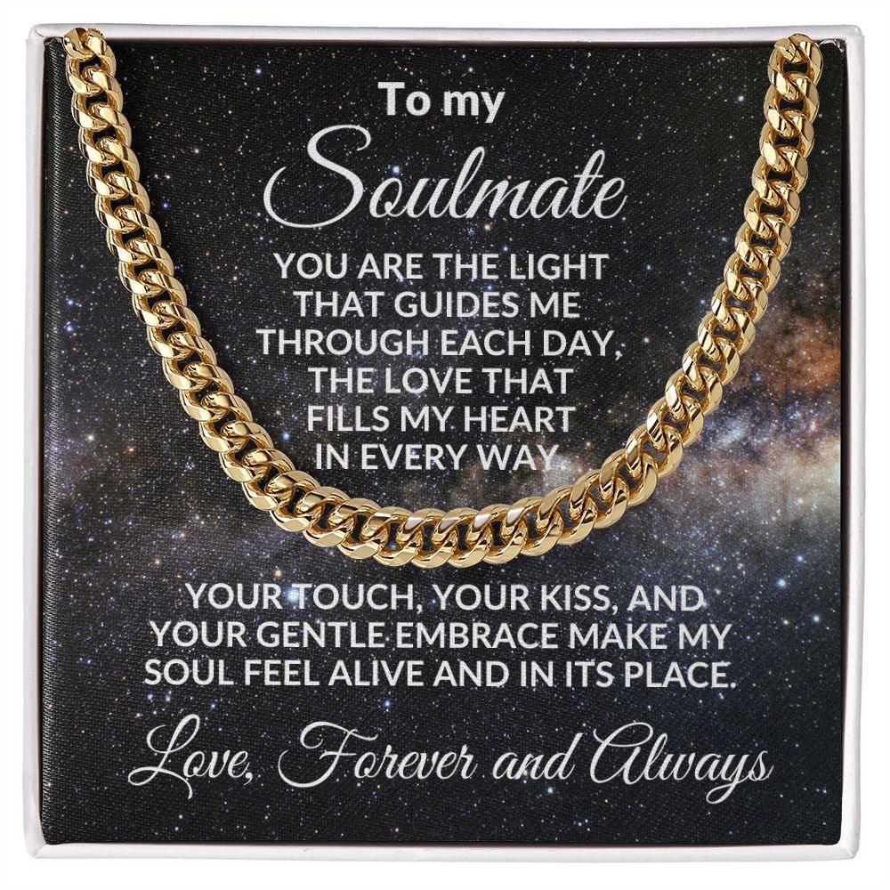 To My Soulmate - Chain Necklace with Romantic Message Card and Gift Box - Mallard Moon Gift Shop