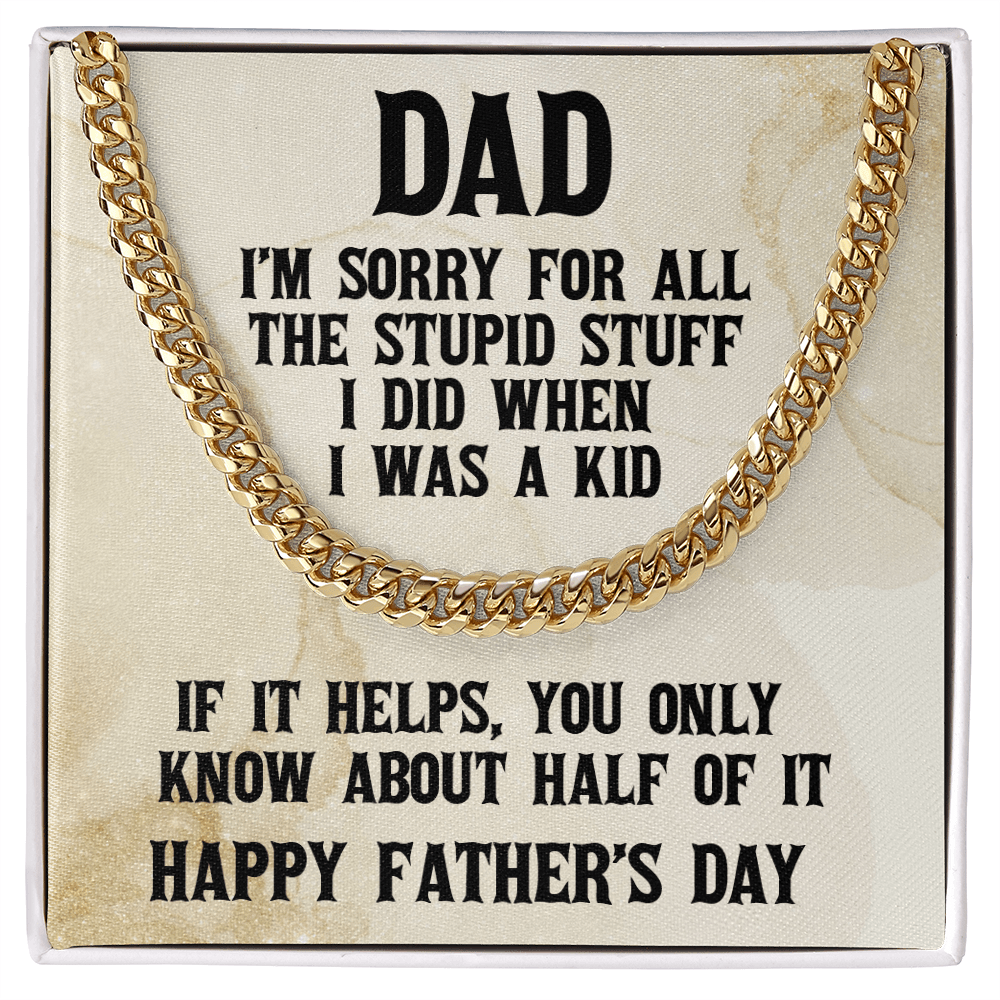 Funny Father's Day Gift Chain Link Necklace - Mallard Moon Gift Shop