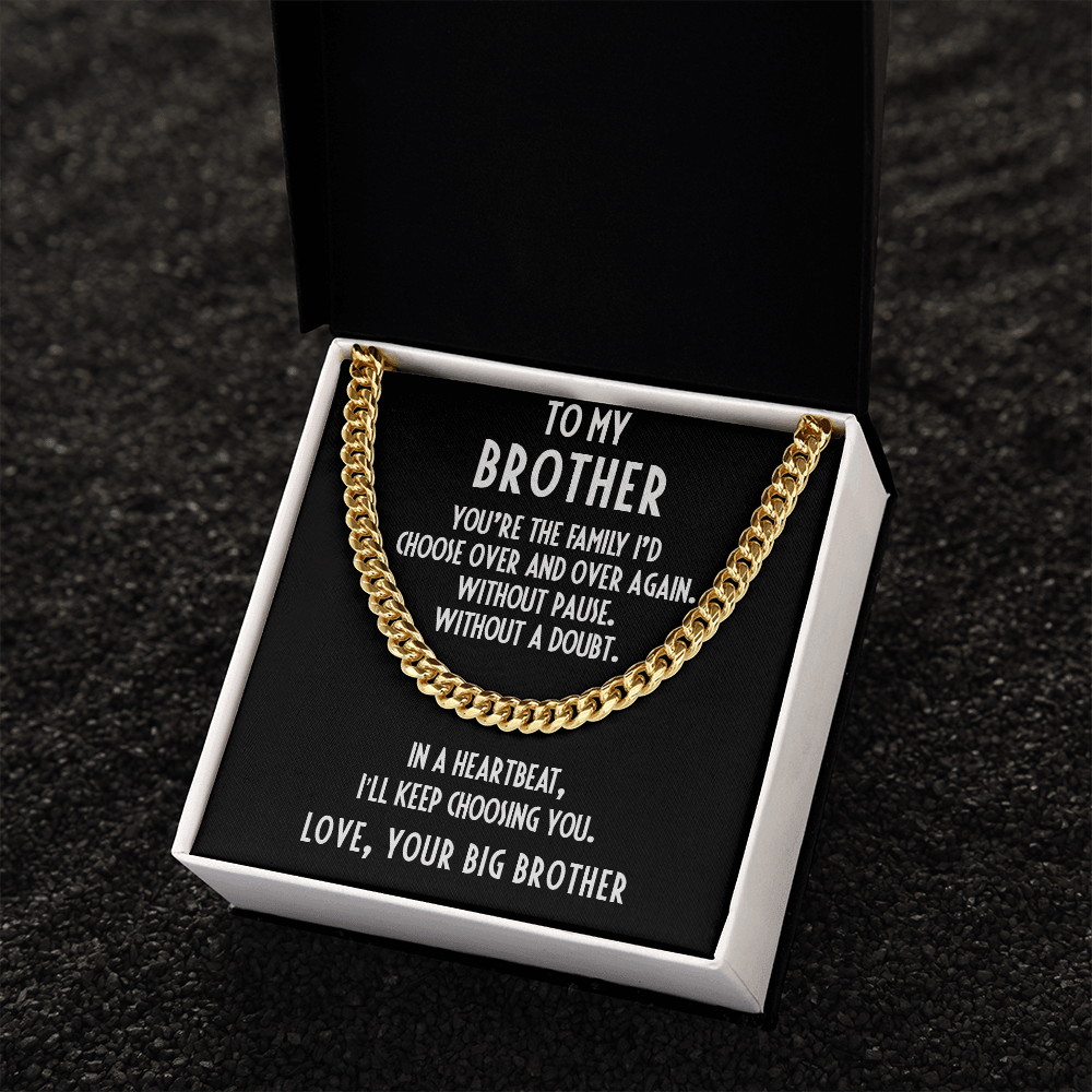 Brother Gift from Big Brother Cuban Link Chain Necklace - Mallard Moon Gift Shop