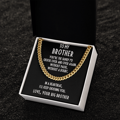 Brother Gift from Big Brother Cuban Link Chain Necklace - Mallard Moon Gift Shop
