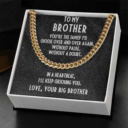 Gift for Brother Love Big Brother Cuban Link Chain Necklace - Mallard Moon Gift Shop
