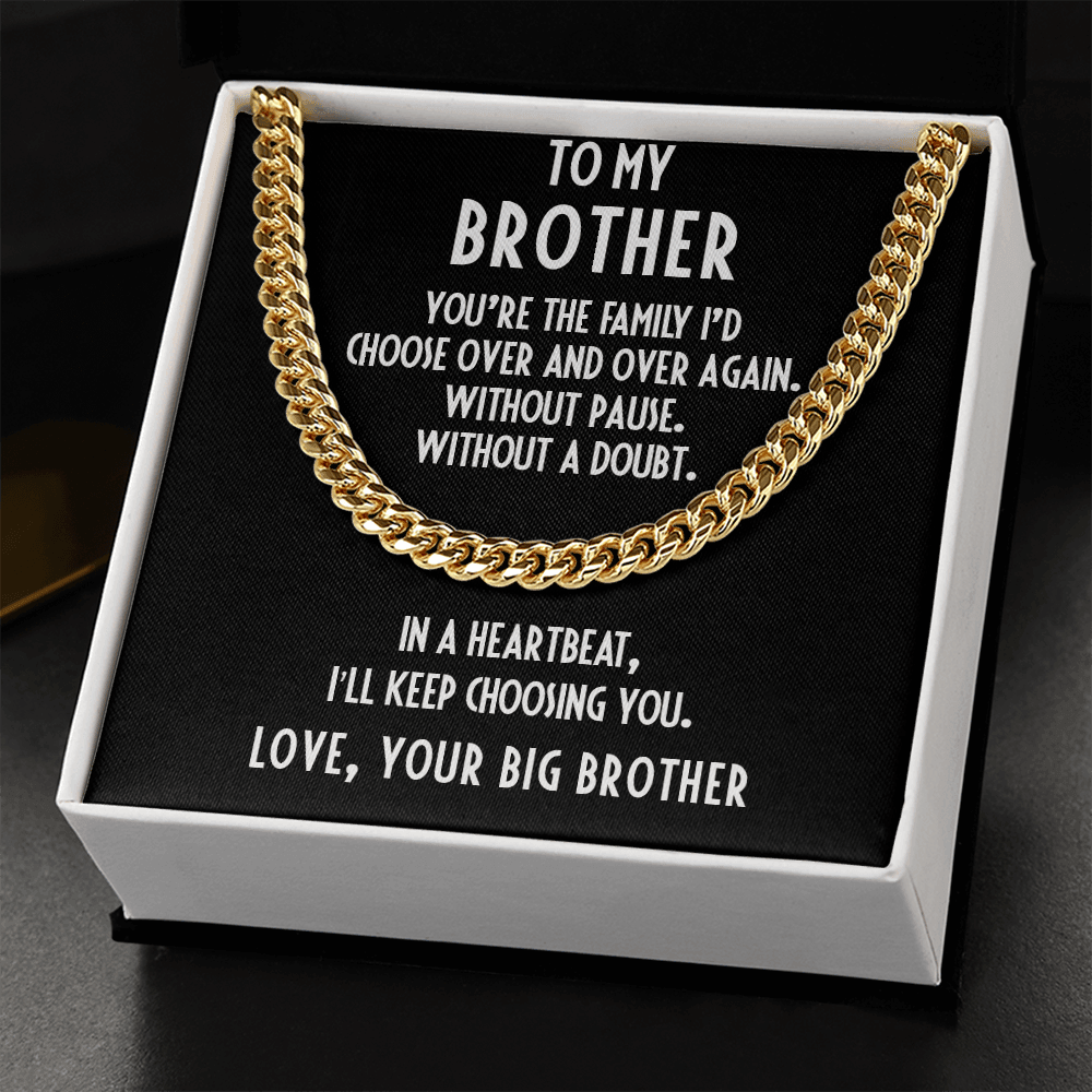 Brother Gift from Big Brother Cuban Link Chain Necklace - Mallard Moon Gift Shop