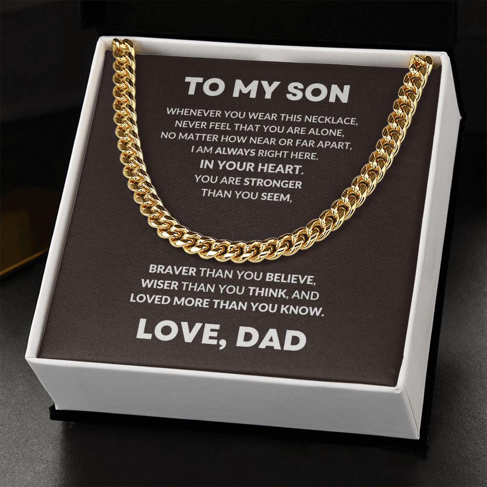 Gift For Son From Dad Cuban Chain Link Necklace - Mallard Moon Gift Shop