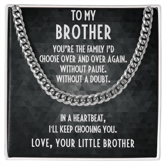 Gift for Brother Adjustable Cuban Link Chain Necklace - Mallard Moon Gift Shop