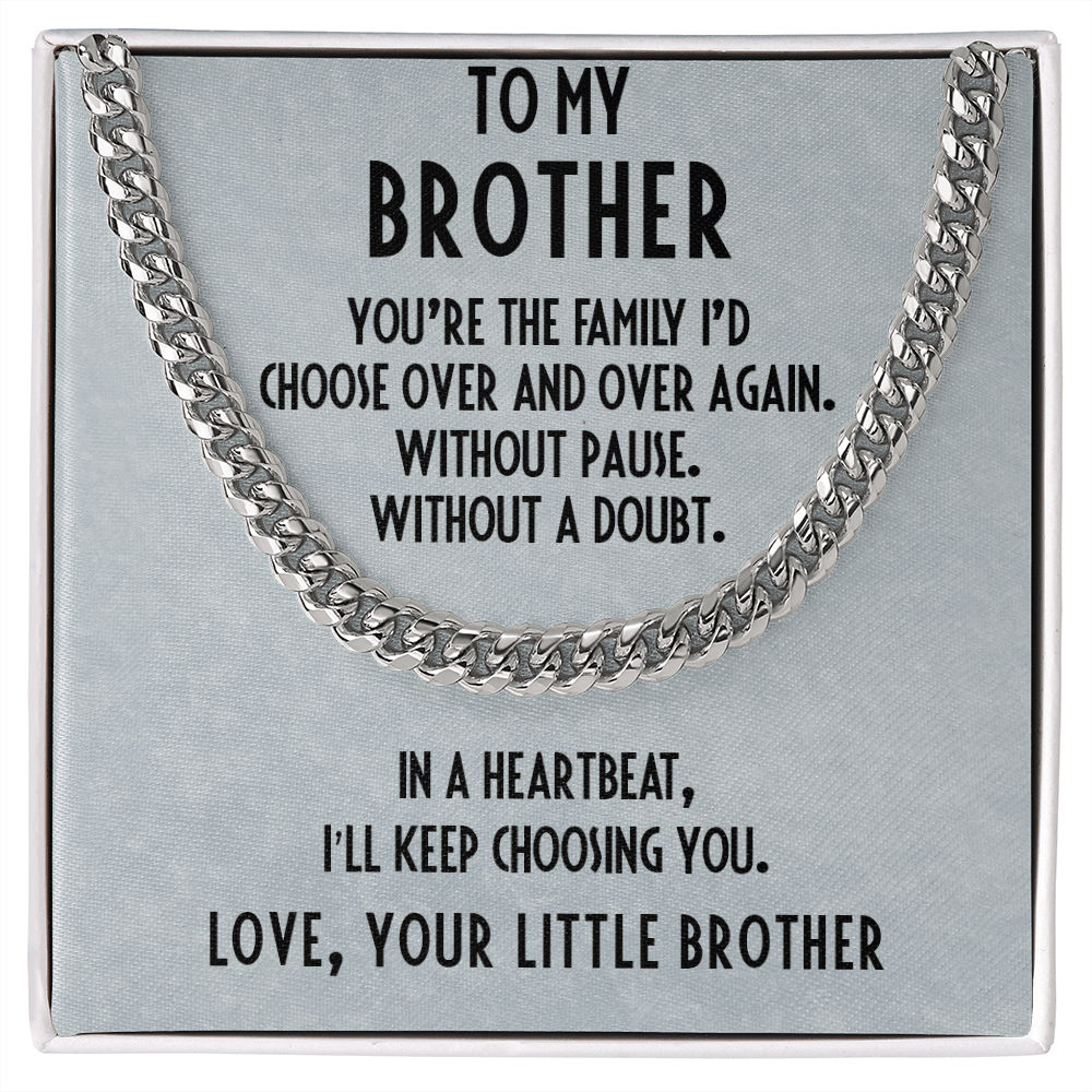 Gift for Brother Adjustable Cuban Link Chain Necklace - Mallard Moon Gift Shop