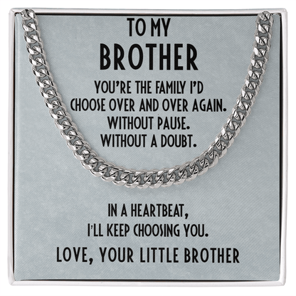 Gift for Brother Adjustable Cuban Link Chain Necklace - Mallard Moon Gift Shop