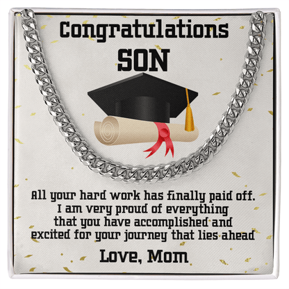 Son Graduation Gift Cuban Link Chain Necklace - Mallard Moon Gift Shop