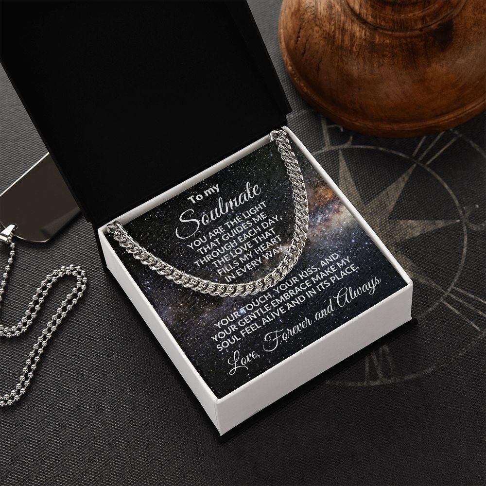 To My Soulmate - Chain Necklace with Romantic Message Card and Gift Box - Mallard Moon Gift Shop