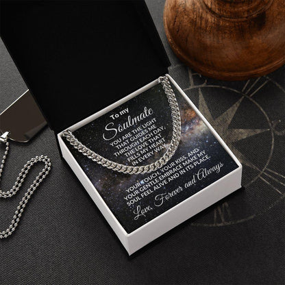To My Soulmate - Chain Necklace with Romantic Message Card and Gift Box - Mallard Moon Gift Shop