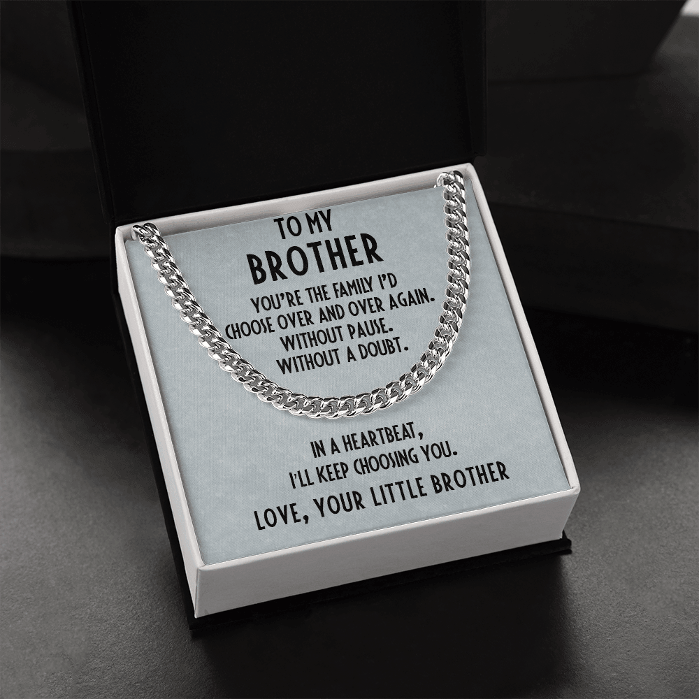 Gift for Brother Adjustable Cuban Link Chain Necklace - Mallard Moon Gift Shop