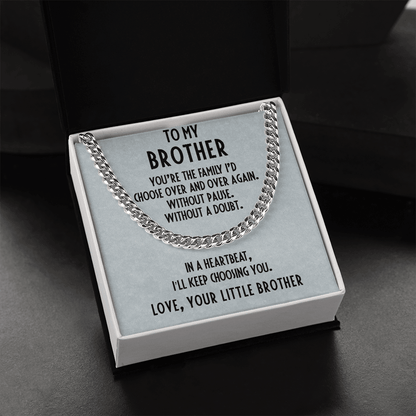 Gift for Brother Adjustable Cuban Link Chain Necklace - Mallard Moon Gift Shop