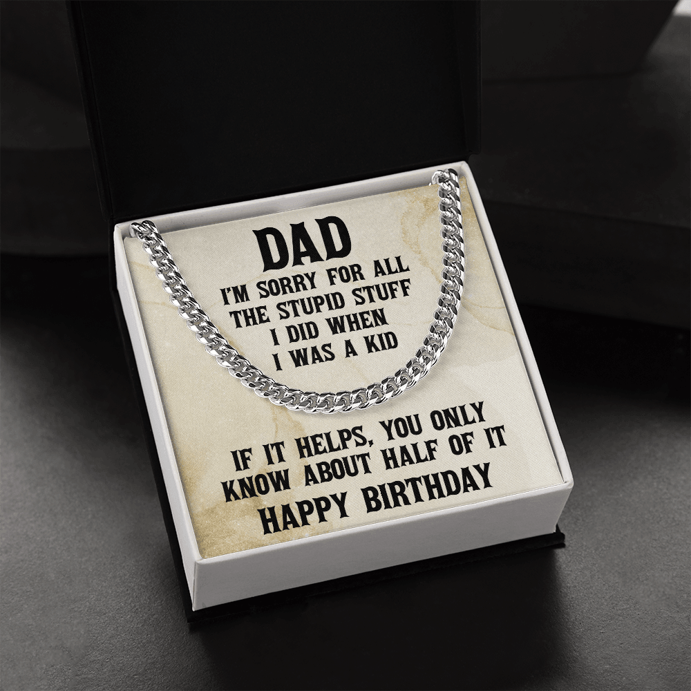 Dad Birthday Funny Cuban Link Chain Necklace - Mallard Moon Gift Shop