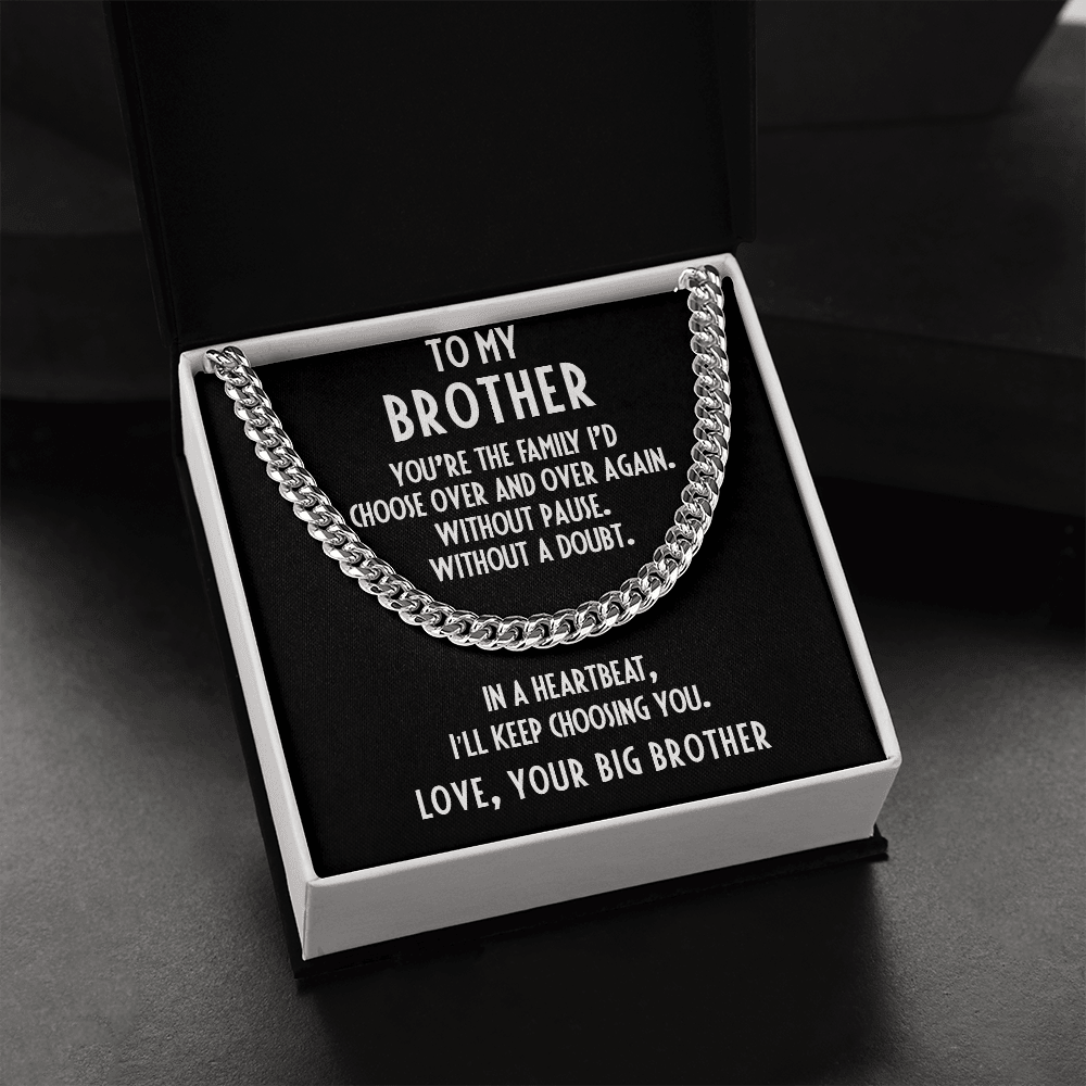 Brother Gift from Big Brother Cuban Link Chain Necklace - Mallard Moon Gift Shop