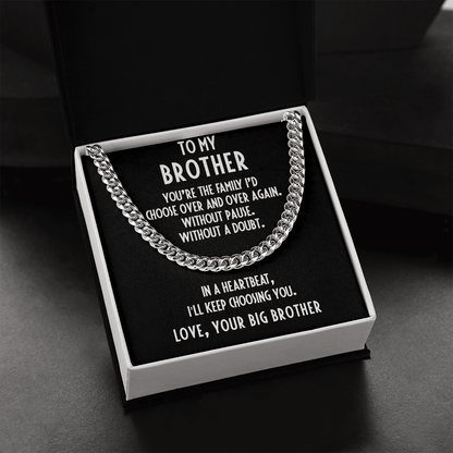 Brother Gift from Big Brother Cuban Link Chain Necklace - Mallard Moon Gift Shop