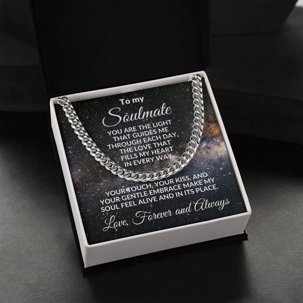 To My Soulmate - Chain Necklace with Romantic Message Card and Gift Box - Mallard Moon Gift Shop