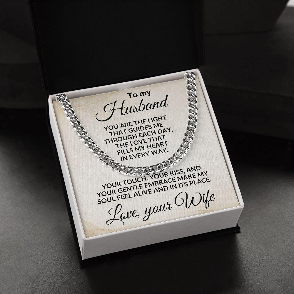 To My Husband - The Love That Fills My Heart - Cuban Link Necklace - Mallard Moon Gift Shop