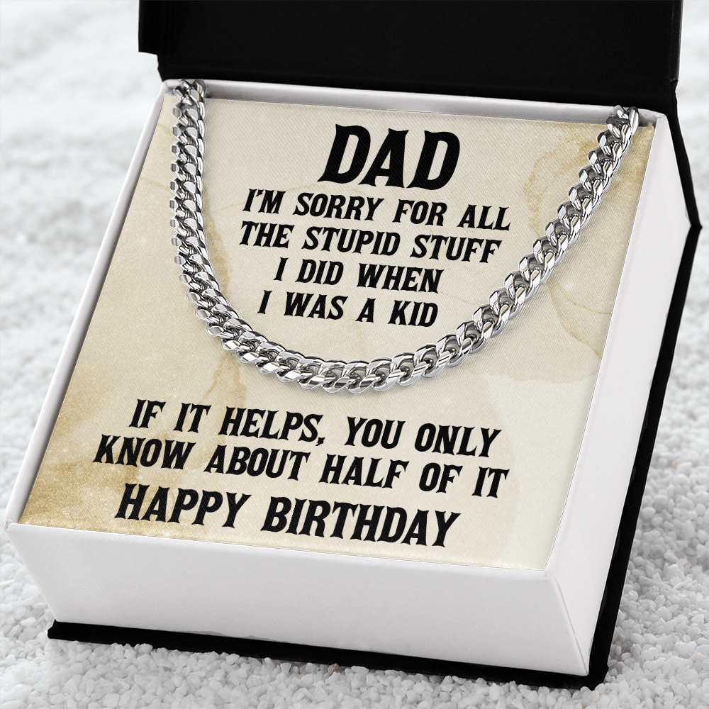 Dad Birthday Funny Cuban Link Chain Necklace - Mallard Moon Gift Shop