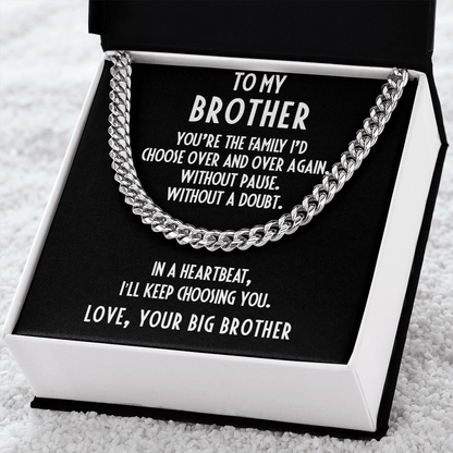 Brother Gift from Big Brother Cuban Link Chain Necklace - Mallard Moon Gift Shop