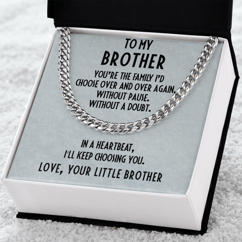 Gift for Brother Adjustable Cuban Link Chain Necklace - Mallard Moon Gift Shop
