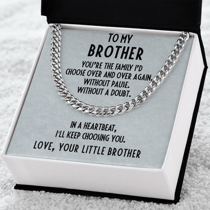 Gift for Brother Adjustable Cuban Link Chain Necklace - Mallard Moon Gift Shop