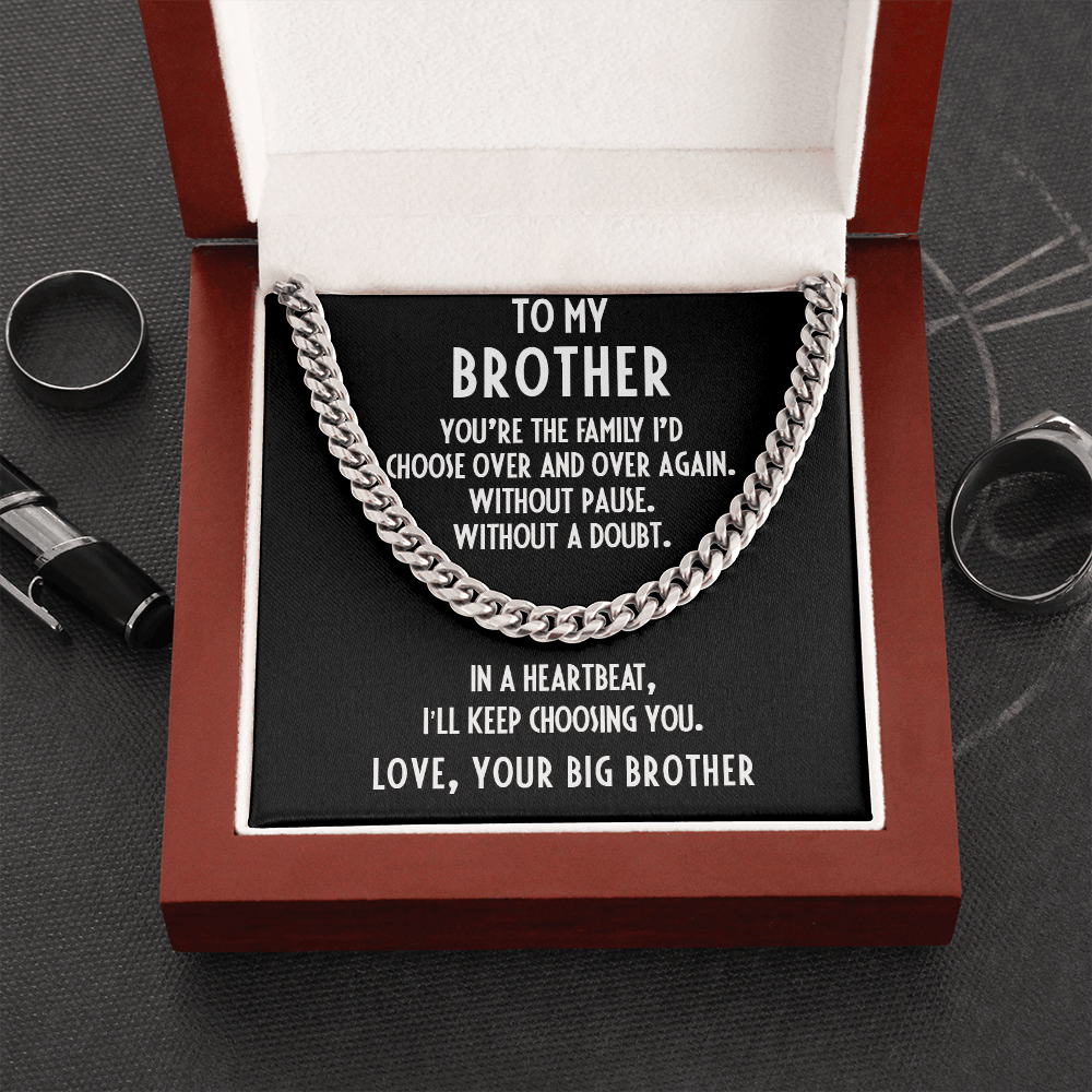 Brother Gift from Big Brother Cuban Link Chain Necklace - Mallard Moon Gift Shop