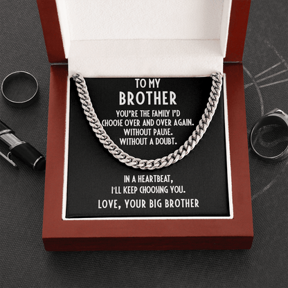 Brother Gift from Big Brother Cuban Link Chain Necklace - Mallard Moon Gift Shop