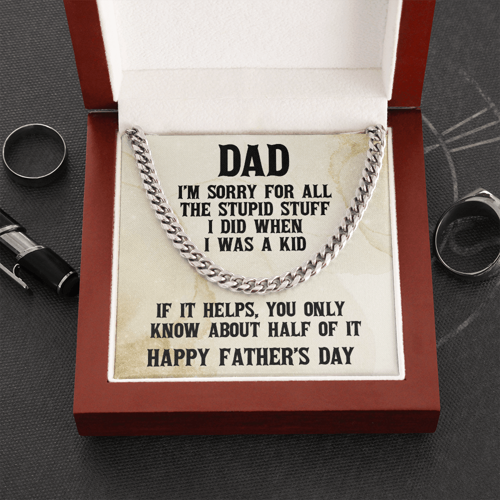 Funny Father's Day Gift Chain Link Necklace - Mallard Moon Gift Shop