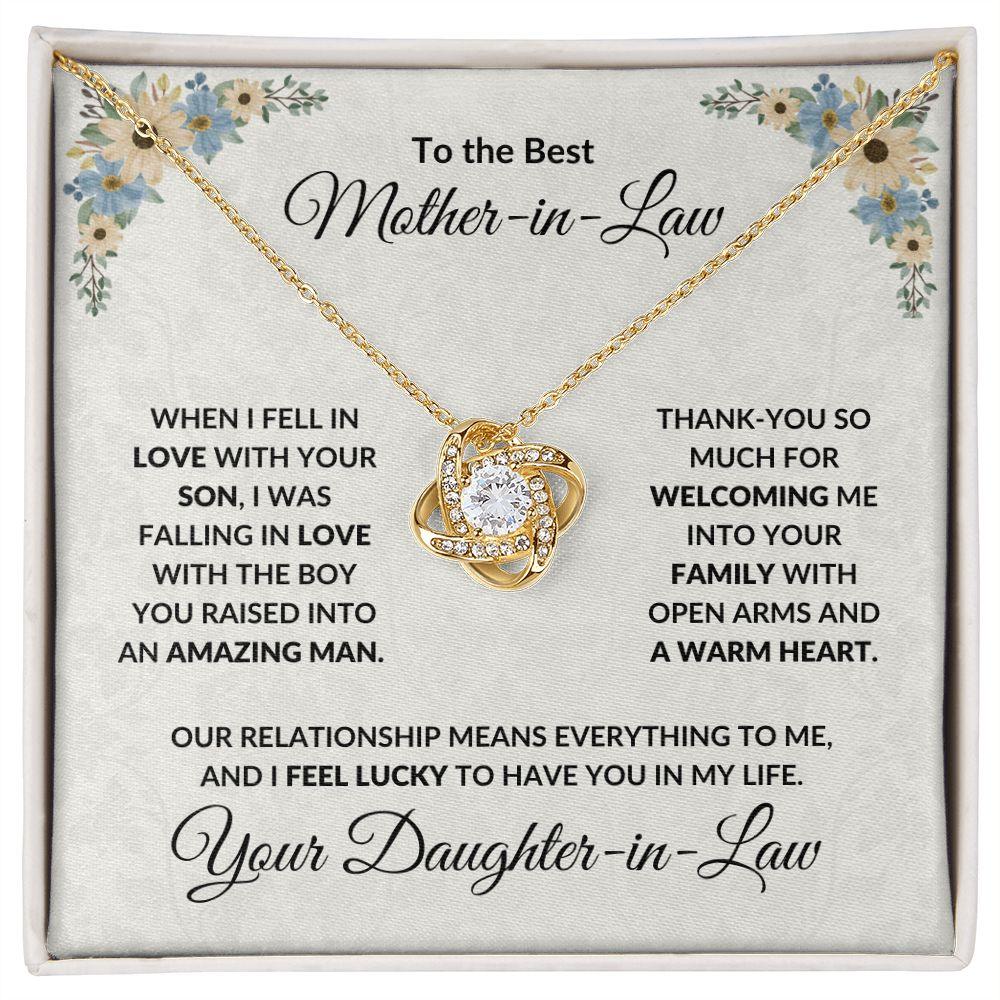 Gift for Mother-in-Law Love Knot Necklace from Daughter-in-Law - Mallard Moon Gift Shop