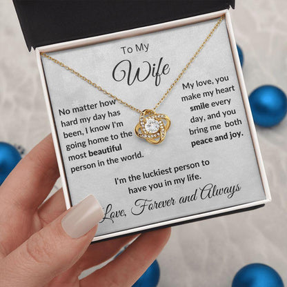 To My Beautiful Wife You Make My Heat Smile Love Knot Neclklace - Mallard Moon Gift Shop