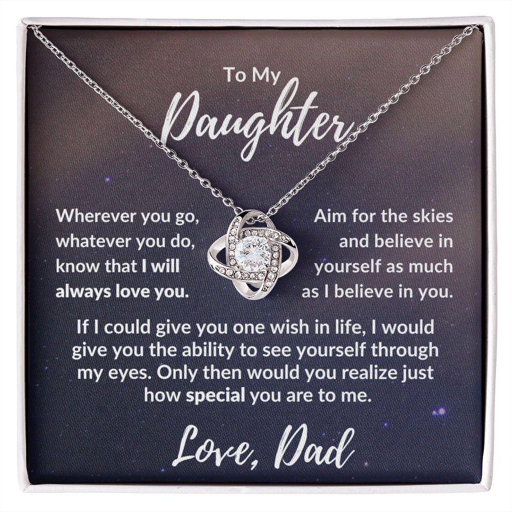 To My Daughter From Dad - I Believe in You - Love Knot Message Card Gift Box - Mallard Moon Gift Shop