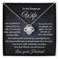 To My Gorgeous Wife - Your Love is a Treasure - Love Knot Necklace with Message Card and Gift Box - Mallard Moon Gift Shop