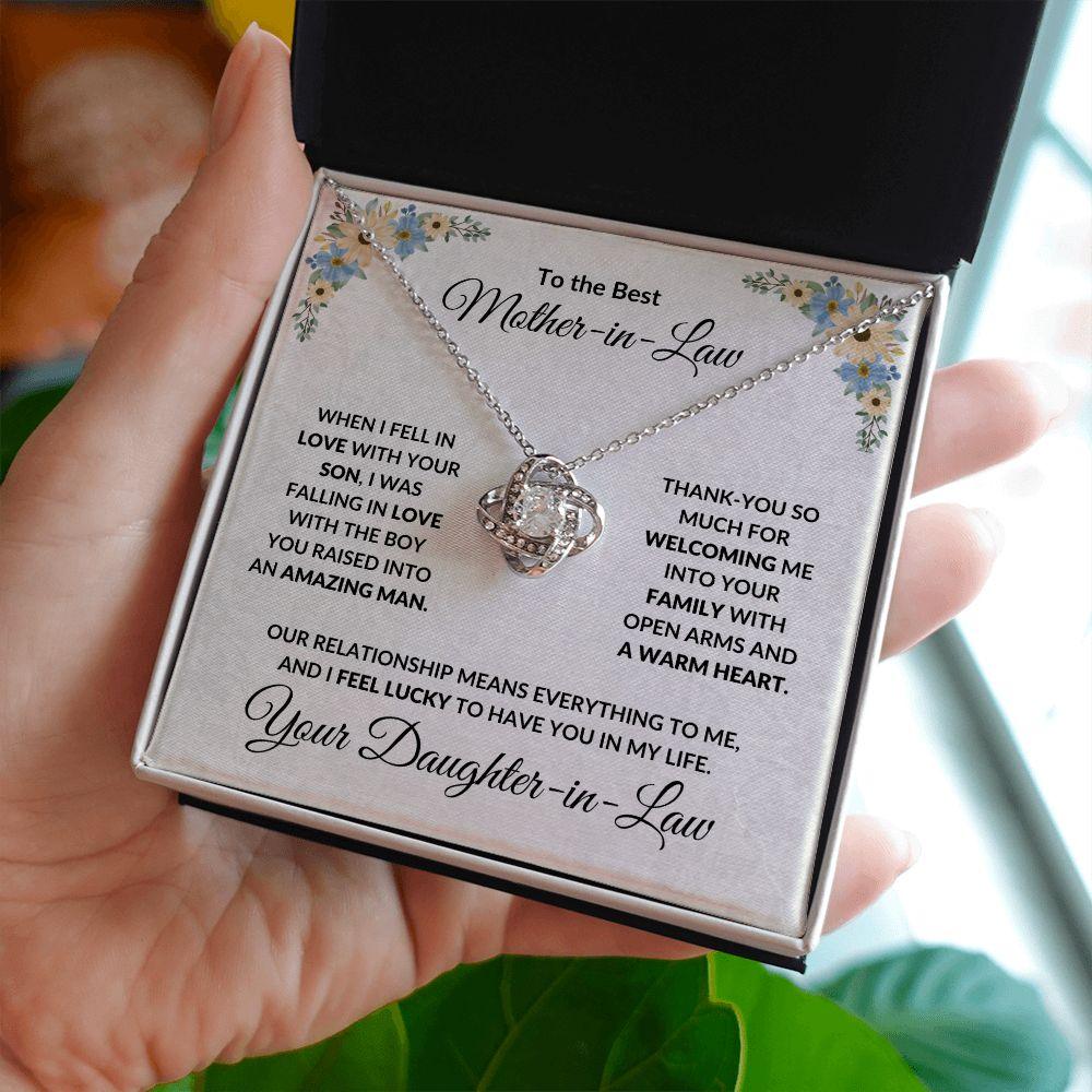 Gift for Mother-in-Law Love Knot Necklace from Daughter-in-Law - Mallard Moon Gift Shop