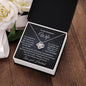 To My Gorgeous Wife - Your Love is a Treasure - Love Knot Necklace with Message Card and Gift Box - Mallard Moon Gift Shop