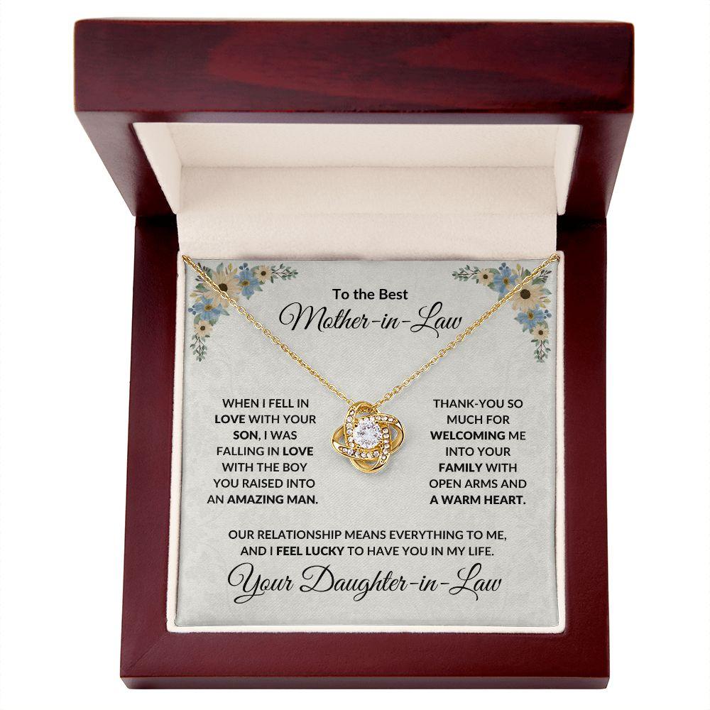 Gift for Mother-in-Law Love Knot Necklace from Daughter-in-Law - Mallard Moon Gift Shop