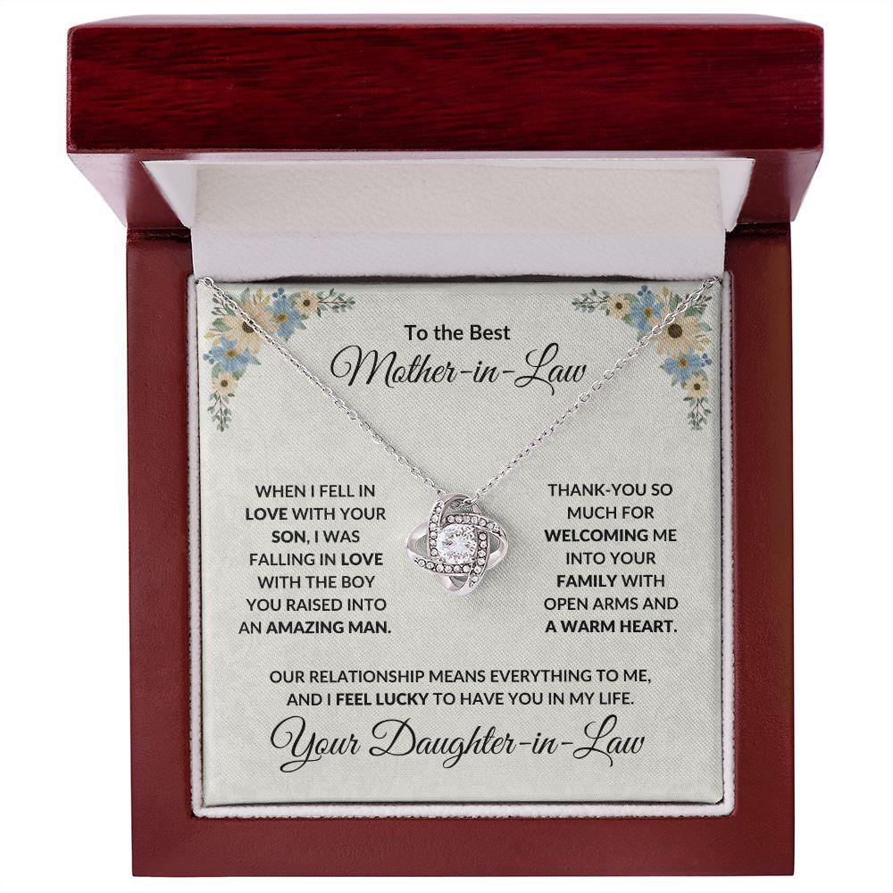 Gift for Mother-in-Law Love Knot Necklace from Daughter-in-Law - Mallard Moon Gift Shop