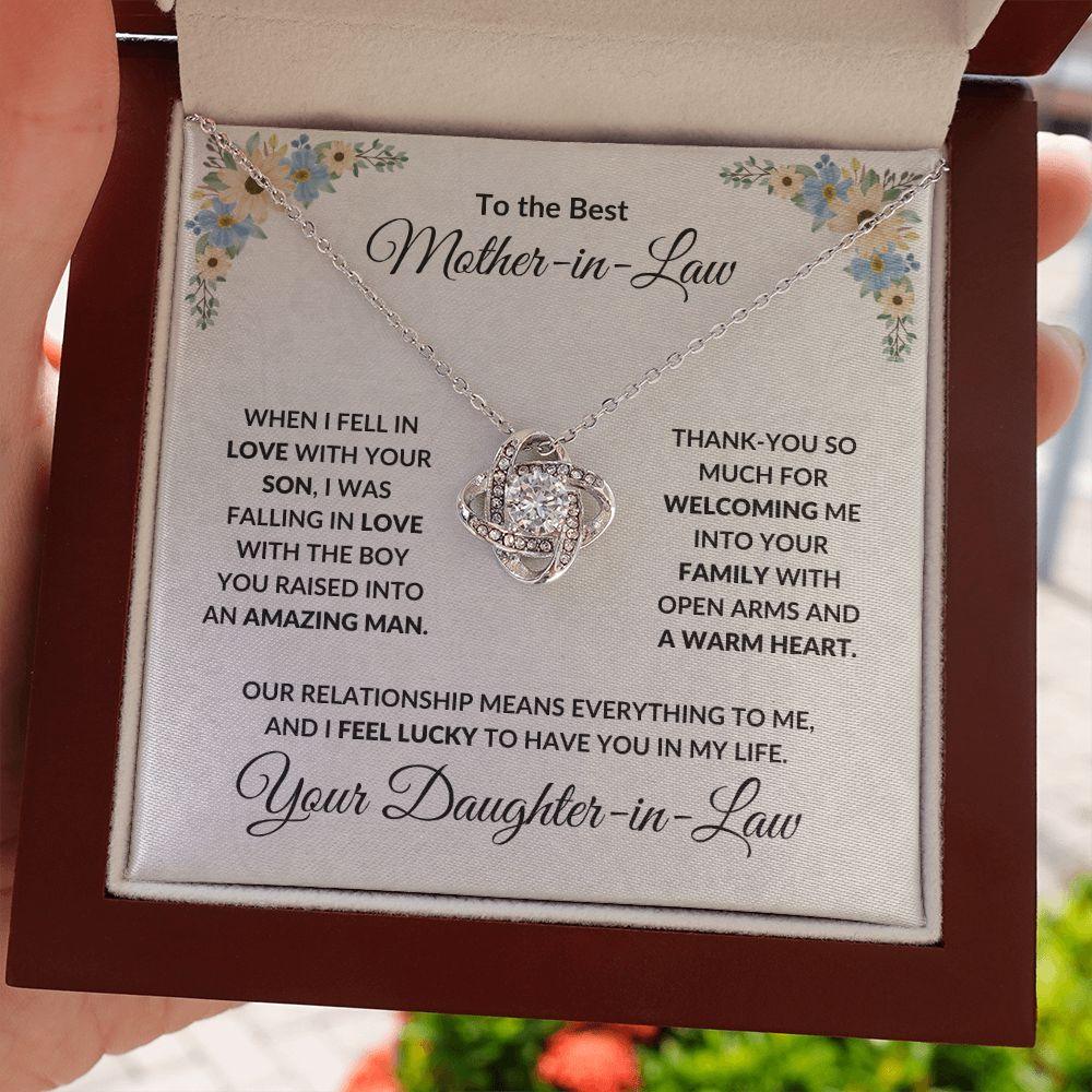 Gift for Mother-in-Law Love Knot Necklace from Daughter-in-Law - Mallard Moon Gift Shop
