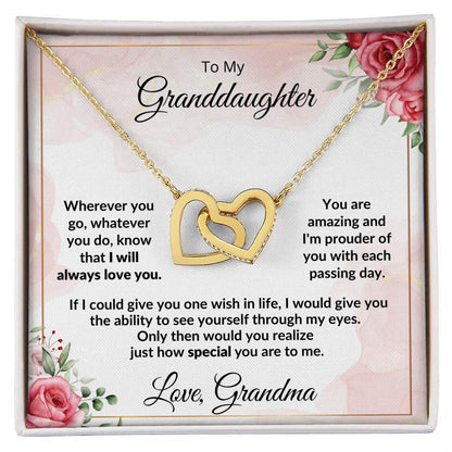 Gift for Amazing Granddaughter Interlocking Hearts Necklace - Mallard Moon Gift Shop