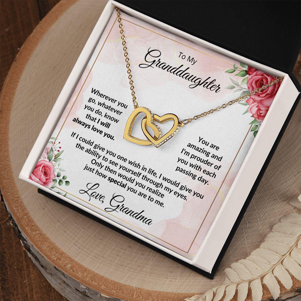 Gift for Amazing Granddaughter Interlocking Hearts Necklace - Mallard Moon Gift Shop