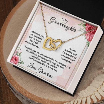 Gift for Amazing Granddaughter Interlocking Hearts Necklace - Mallard Moon Gift Shop