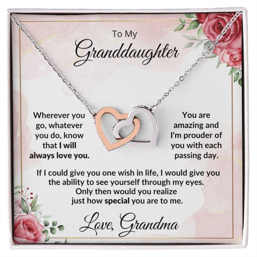 Gift for Amazing Granddaughter Interlocking Hearts Necklace - Mallard Moon Gift Shop
