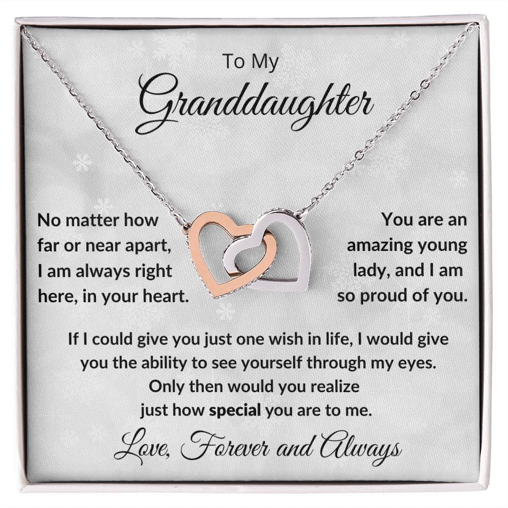 Gift for Granddaughter - Special to Me - Interlocking Hearts Necklac - Mallard Moon Gift Shop