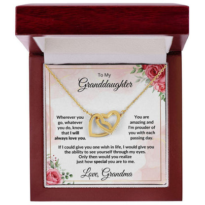 Gift for Amazing Granddaughter Interlocking Hearts Necklace - Mallard Moon Gift Shop