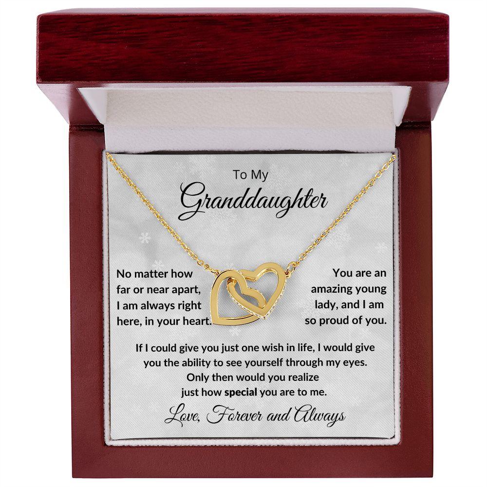 Gift for Granddaughter - Special to Me - Interlocking Hearts Necklac - Mallard Moon Gift Shop