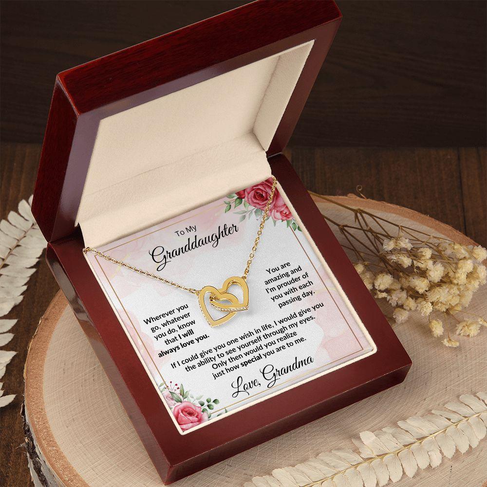 Gift for Amazing Granddaughter Interlocking Hearts Necklace - Mallard Moon Gift Shop